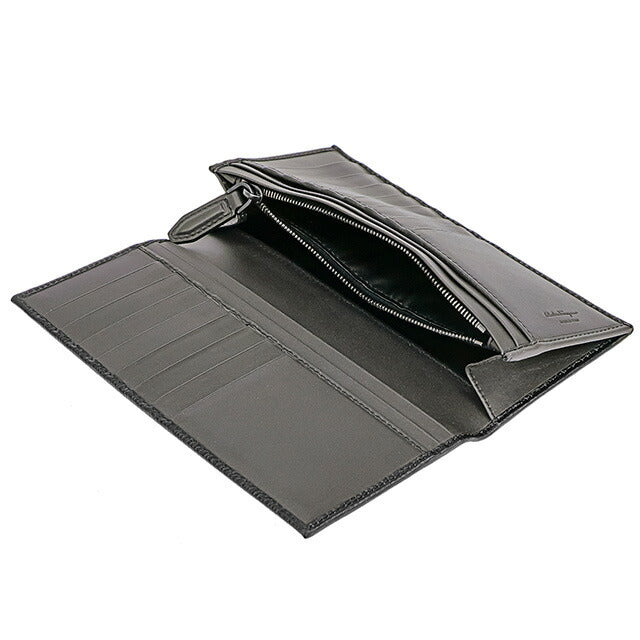 フェラガモ 長財布 メンズ ブランド Ferragamo 66A069PEBBLE NE DR 733 359 ブラック 66A069PEBBLE-NE-DR-733-359