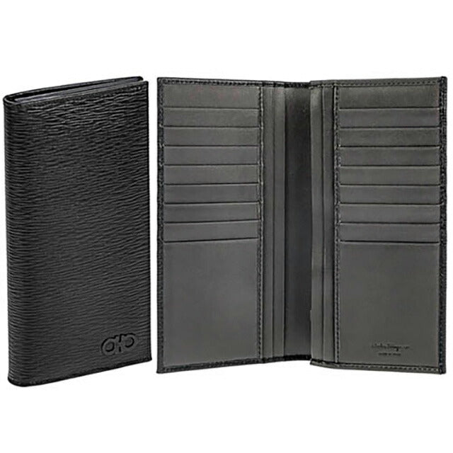 フェラガモ 長財布 メンズ ブランド Ferragamo 66A069PEBBLE NE DR 733 359 ブラック 66A069PEBBLE-NE-DR-733-359