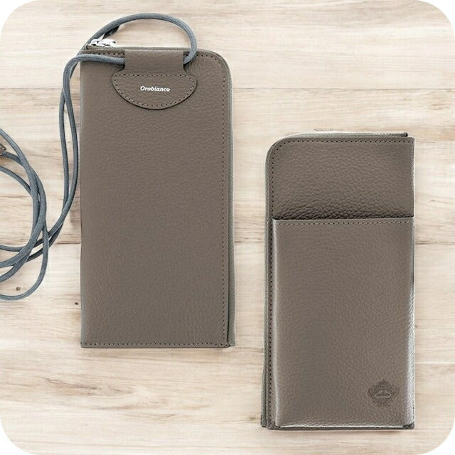 オロビアンコ スマホショルダー メンズ レディース ブランド Orobianco 革 レザーウォレット 小銭入れあり 牛革 7025488 チャコールグレー 小物 7025488