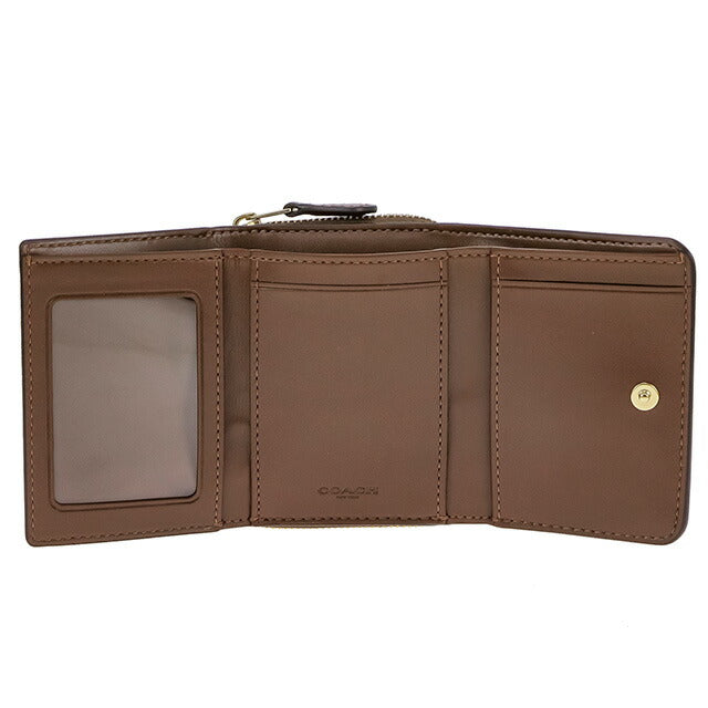 コーチ 三つ折り財布 レディース ブランド COACH シグネチャー 7331 IME74 1 ブラウン 7331-IME74-1