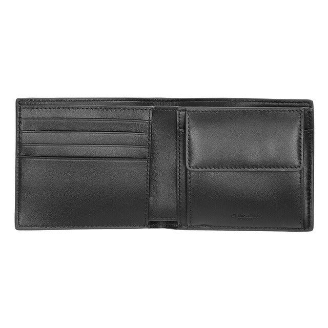 コーチ 二つ折り財布 メンズ ブランド COACH シグネチャー レザー 75363 BLK 1 ブラック 75363-BLK-1