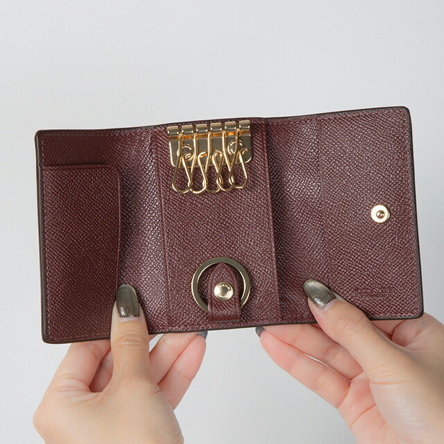 コーチ キーケース レディース ブランド COACH レザー 76741 IMTAU 1 ピンクベージュ/ボルドー 76741-IMTAU-1