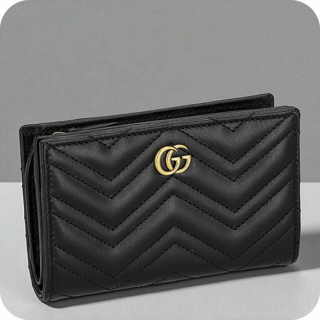グッチ 二つ折り財布 レディース ブランド GUCCI レザー 781583-DTDHT 1000 ブラック ウォレット 高級 おしゃれ プレゼント 実用的