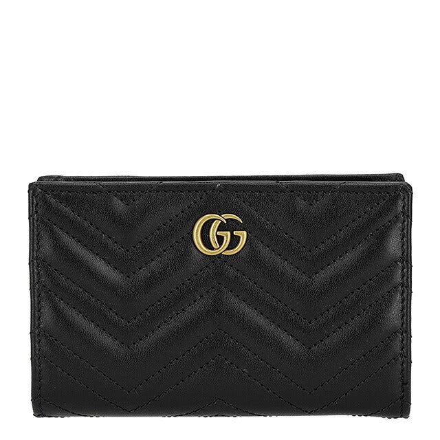 グッチ 二つ折り財布 レディース ブランド GUCCI レザー 781583-DTDHT 1000 ブラック ウォレット 高級 おしゃれ プレゼント 実用的