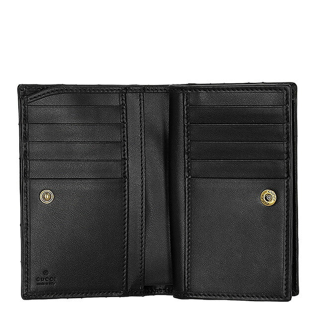 グッチ 二つ折り財布 レディース ブランド GUCCI レザー 781583-DTDHT 1000 ブラック ウォレット 高級 おしゃれ プレゼント 実用的