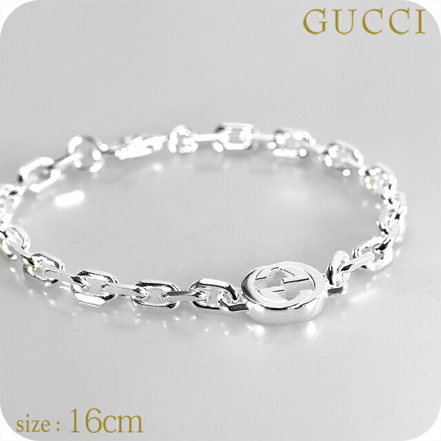 グッチ ブレスレット メンズ ブランド GUCCI インターロッキング チェーン 796351-J8400-8106-16 シルバー アクセサリー 796351-J8400-8106-16