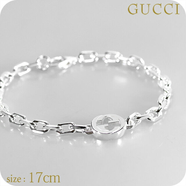 グッチ ブレスレット メンズ ブランド GUCCI インターロッキング チェーン 796351-J8400-8106-17 シルバー アクセサリー 796351-J8400-8106-17