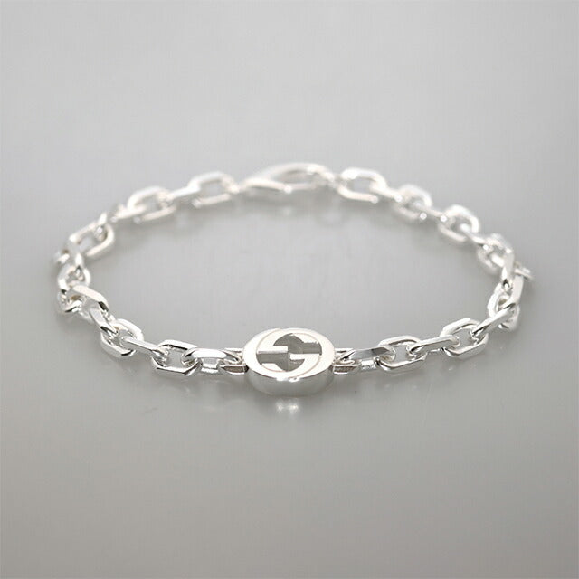 グッチ ブレスレット メンズ ブランド GUCCI インターロッキング チェーン 796351-J8400-8106-17 シルバー アクセサリー 796351-J8400-8106-17