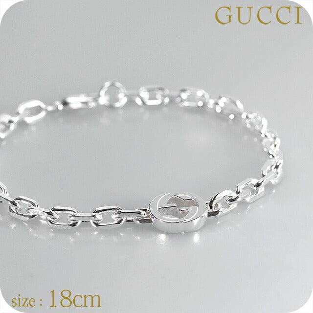 グッチ ブレスレット メンズ ブランド GUCCI インターロッキング チェーン 796351-J8400-8106-18 シルバー アクセサリー 796351-J8400-8106-18