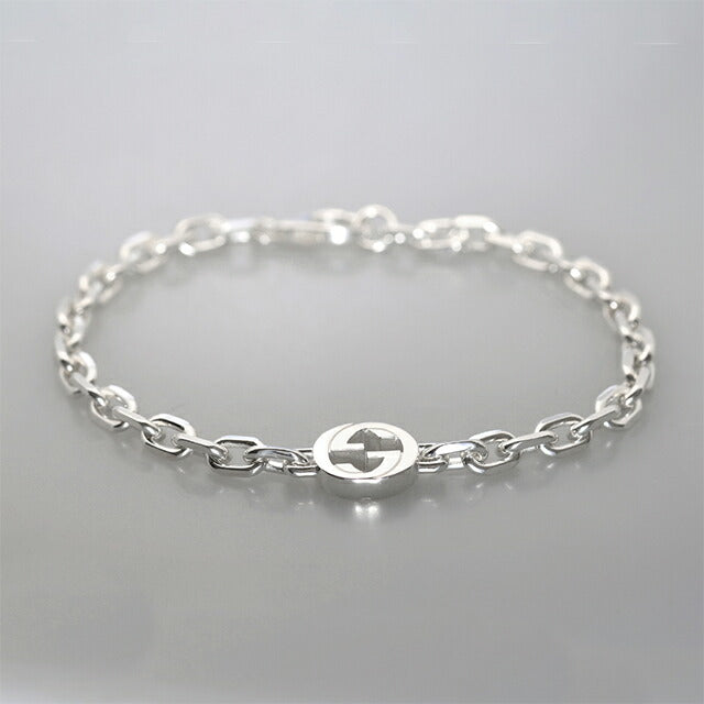 グッチ ブレスレット メンズ ブランド GUCCI インターロッキング チェーン 796351-J8400-8106-18 シルバー アクセサリー 796351-J8400-8106-18