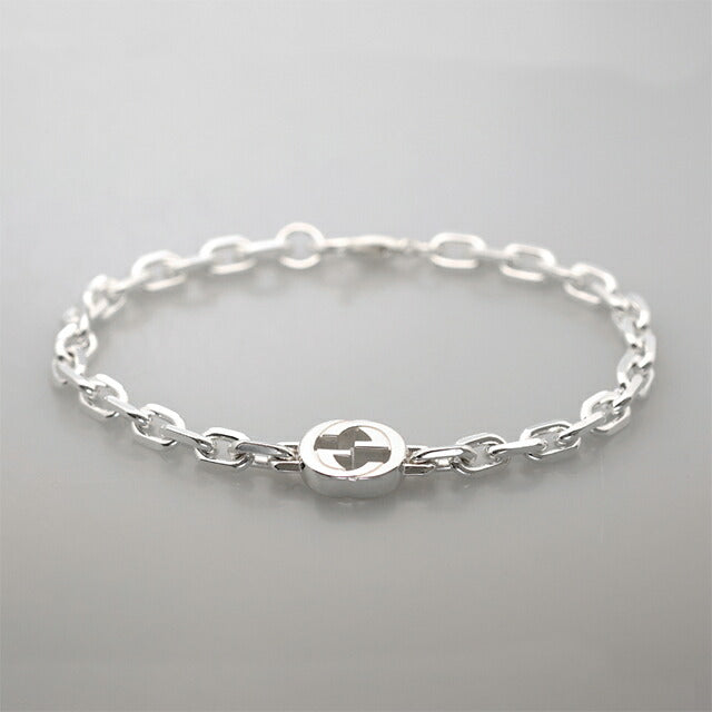 グッチ ブレスレット メンズ ブランド GUCCI インターロッキング チェーン 796351-J8400-8106-19 シルバー アクセサリー 796351-J8400-8106-19