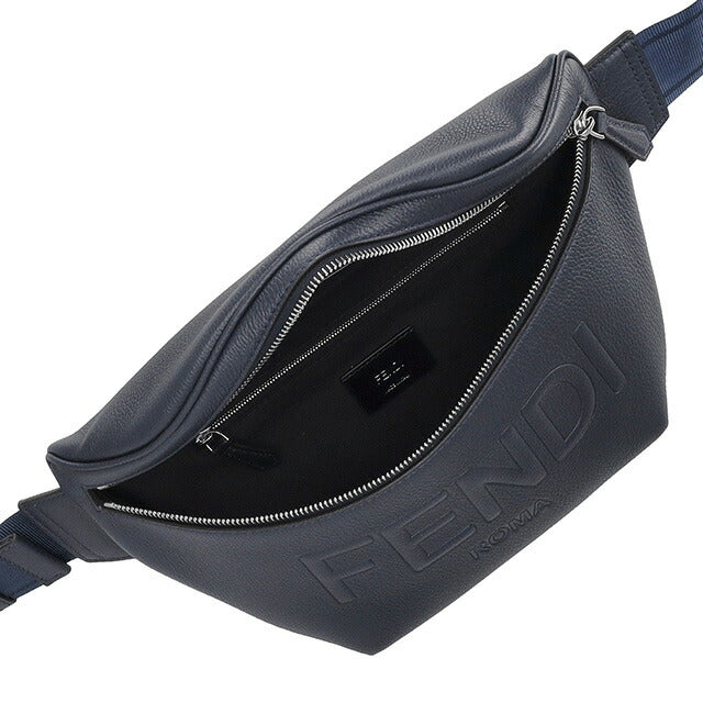 フェンディ ボディバッグ メンズ ブランド FENDI レザー 7VA5620AMAC F082Q ネイビー 7VA5620AMAC-F082Q