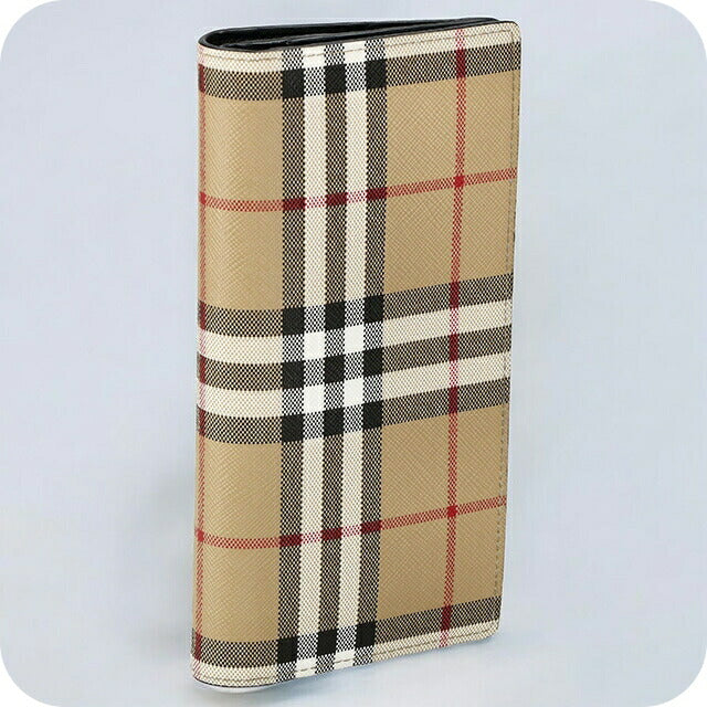バ-バリ- 長財布 メンズ レディース ブランド BURBERRY チェック 8065640 ベージュ/ブラック 8065640