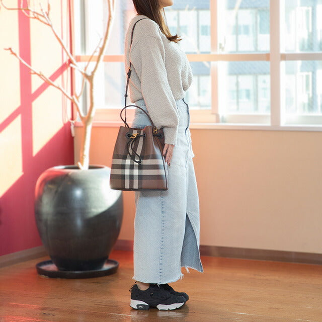 バ-バリ- ハンドバッグ レディース ブランド BURBERRY チェック 8069655 ブラウン 8069655