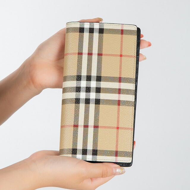 バ-バリ- 長財布 メンズ ブランド BURBERRY チェック 8069819 ベージュ/ブラック 8069819