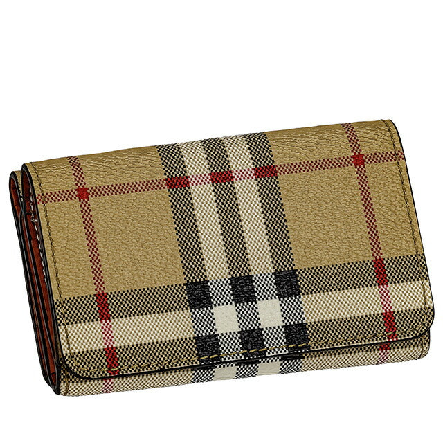 バ-バリ- 三つ折り財布 レディース ブランド BURBERRY チェック 8070416 ベージュ 8070416