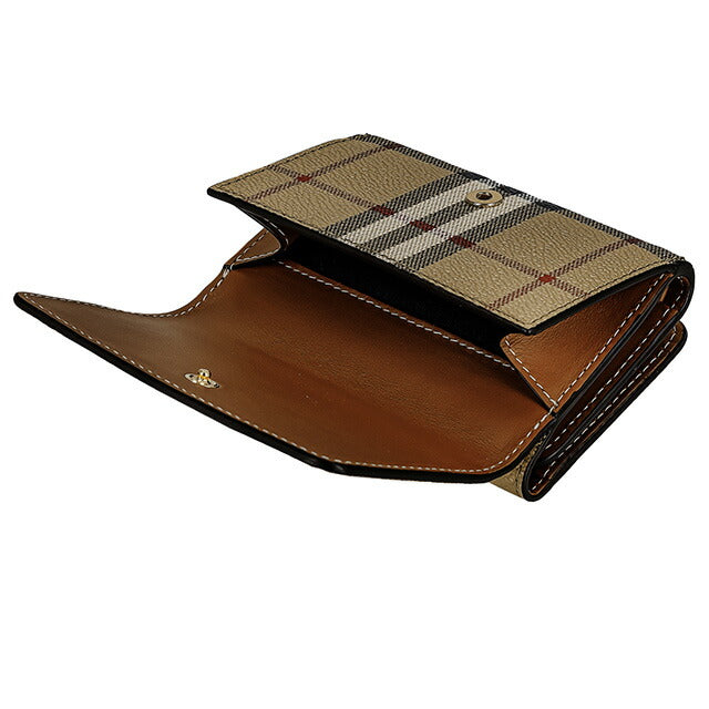 バ-バリ- 三つ折り財布 レディース ブランド BURBERRY チェック 8070416 ベージュ 8070416