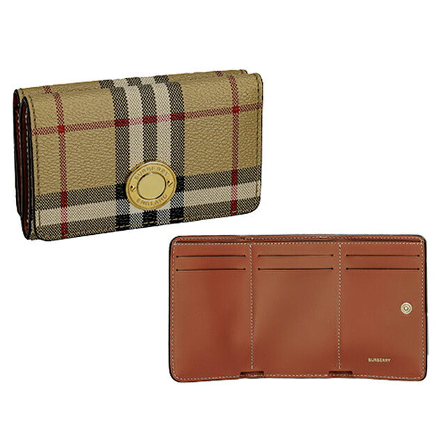 バ-バリ- 三つ折り財布 レディース ブランド BURBERRY チェック 8070416 ベージュ 8070416