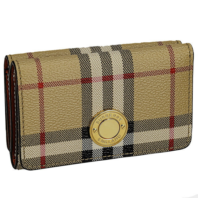 バ-バリ- 三つ折り財布 レディース ブランド BURBERRY チェック 8070416 ベージュ 8070416