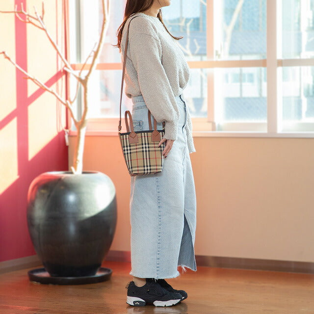バ-バリ- ハンドバッグ レディース ブランド BURBERRY チェック 8070461 ベージュ 8070461