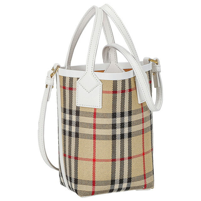 バ-バリ- ハンドバッグ レディース ブランド BURBERRY チェック 8072348 ベージュ 8072348