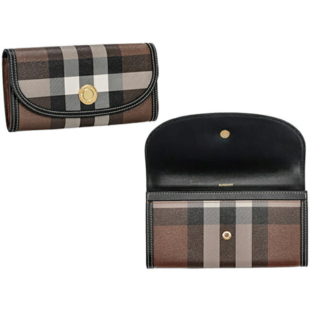 バ-バリ- 長財布 メンズ ブランド BURBERRY チェック 8072668 ブラウン 8072668