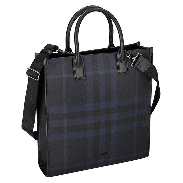 バ-バリ- トートバッグ メンズ ブランド BURBERRY チェック 8074097 ネイビー 8074097