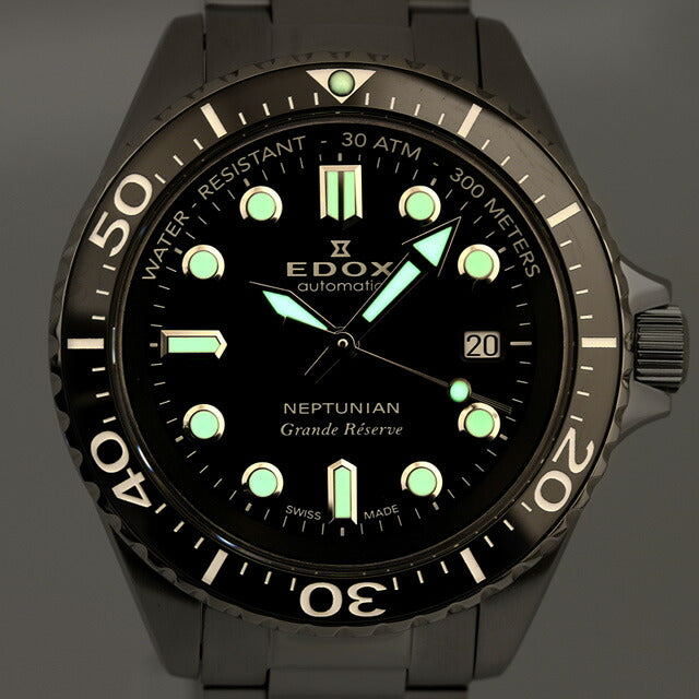 エドックス ネプチュニアン グランデ リザーブ デイト オートマティック 自動巻き 腕時計 ブランド メンズ EDOX 80801-3NM-NIN 80801-3NM-NIN