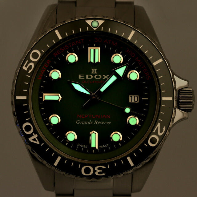 エドックス ネプチュニアン グランデ リザーブ デイト オートマティック 自動巻き 腕時計 ブランド メンズ EDOX 80801-3VM-VDN 80801-3VM-VDN