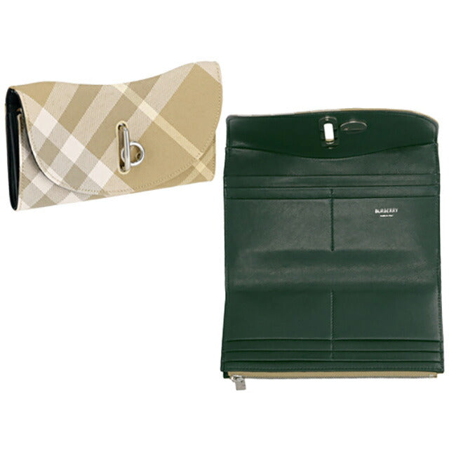 バ-バリ- 長財布 レディース ブランド BURBERRY チェック 8081786 ベージュ系 8081786
