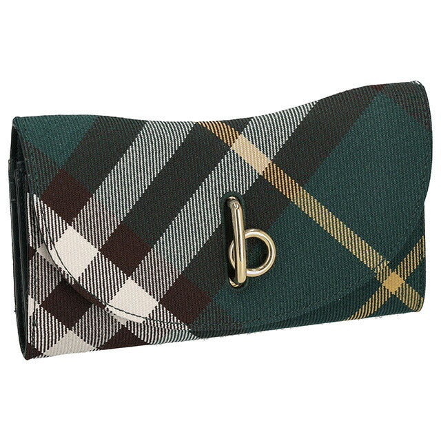 バ-バリ- 長財布 レディース ブランド BURBERRY チェック 8082331 グリーン系 8082331