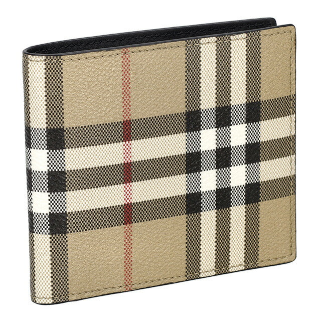 バ-バリ- 二つ折り財布 メンズ レディース ブランド BURBERRY チェック 8084169 ベージュ 8084169