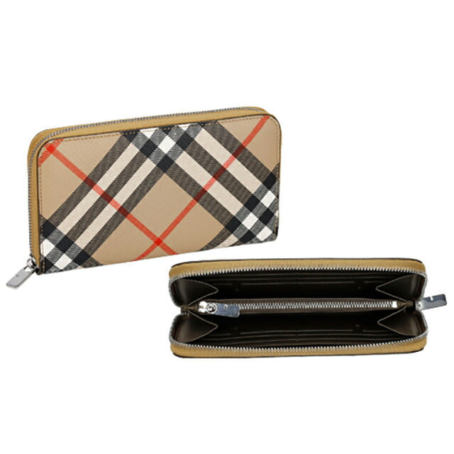 バ-バリ- 長財布 メンズ ブランド BURBERRY チェック 8091923 ベージュ 8091923