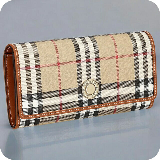 【良品】BURBERRY　バーバリー　長財布　チェック　ベージュ　箱付き BURBERRY バーバリー 長財布 レディース チェック ベージュ