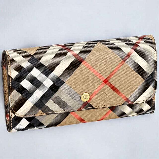 Burberry チェック柄 長財布　メンズ　れディース バーバリー 長財布 メンズ ネイビー チェック＆レザー