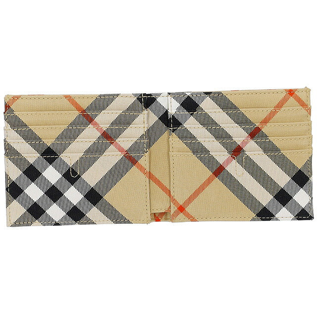 バ-バリ- 二つ折り財布 メンズ ブランド BURBERRY チェック 8097588 ベージュ 8097588