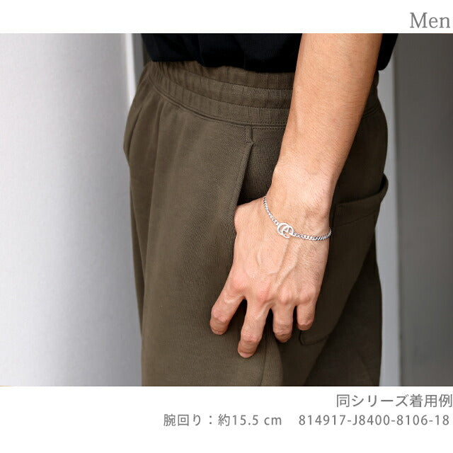 グッチ ブレスレット メンズ ブランド GUCCI ダブルG チェーン 814917-J8400-8106-17 シルバー アクセサリー 814917-J8400-8106-17