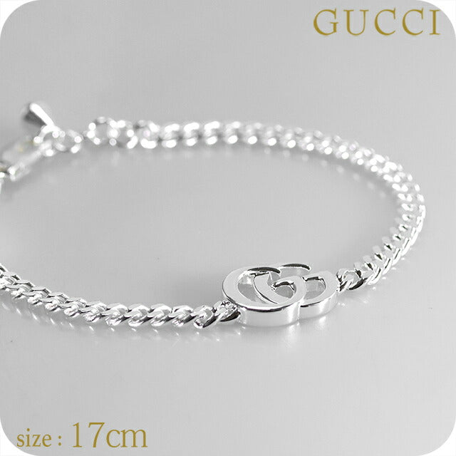 グッチ ブレスレット メンズ ブランド GUCCI ダブルG チェーン 814917-J8400-8106-17 シルバー アクセサリー 814917-J8400-8106-17