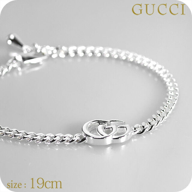 グッチ ブレスレット メンズ ブランド GUCCI ダブルG チェーン 814917-J8400-8106-19 シルバー アクセサリー 814917-J8400-8106-19