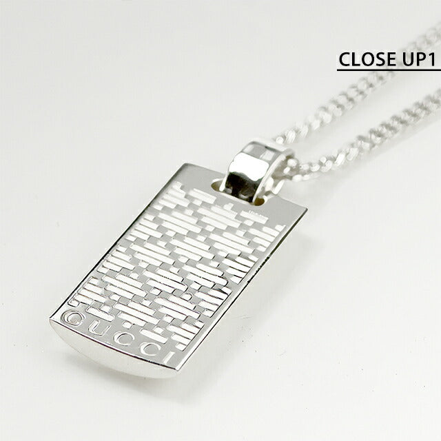 グッチ ネックレス メンズ レディース ブランド GUCCI ディアマンテ プレート ロゴ 843607 J8400 0818 シルバー アクセサリー 843607-J8400-0818