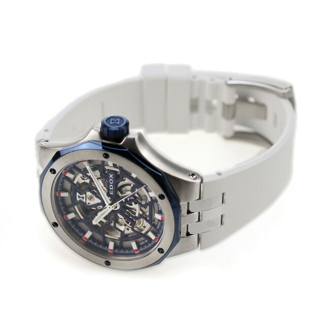 エドックス デルフィン オリジナル メカノ オートマティック 自動巻き 腕時計 ブランド メンズ オープンハート EDOX 85303-357BUCAB-BUIRB 85303-357BUCAB-BUIRB