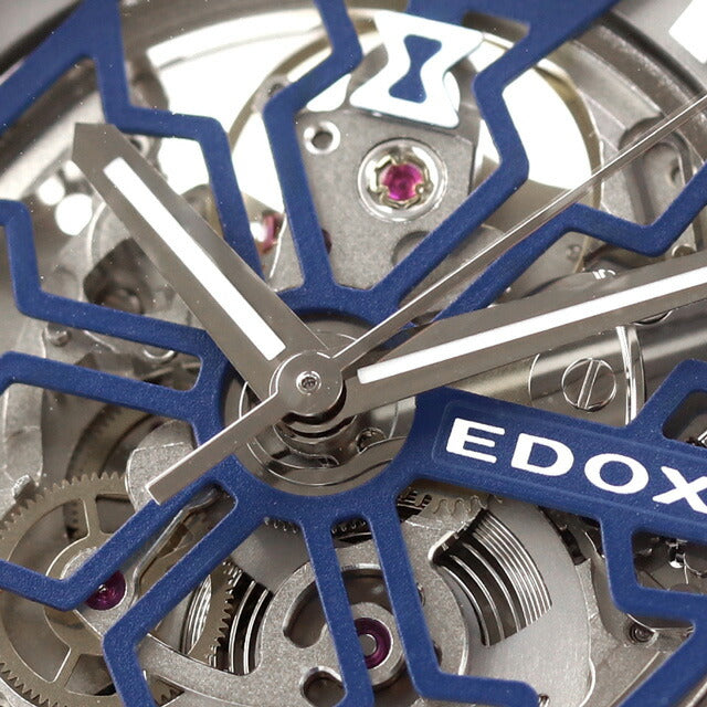 エドックス デルフィン オリジナル メカノ オートマティック 自動巻き 腕時計 ブランド メンズ オープンハート EDOX 85303-357BUCAB-BUIRB 85303-357BUCAB-BUIRB