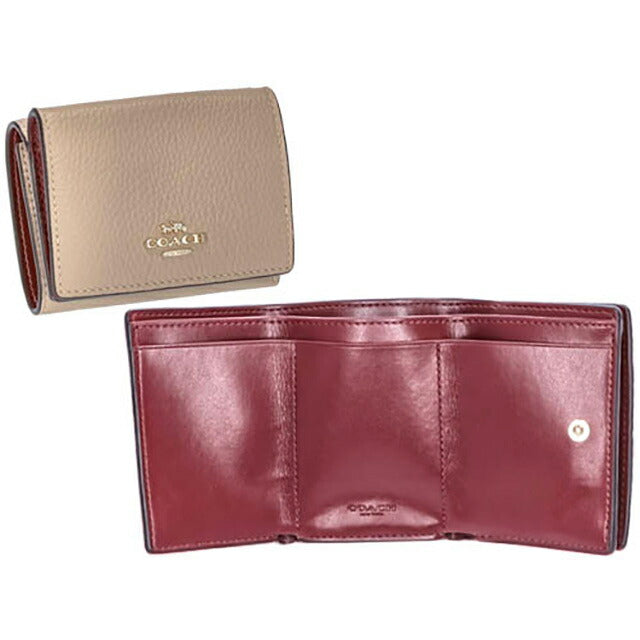 コーチ 三つ折り財布 メンズ レディース ブランド COACH レザー 88666 IMTAU 1 トープ ベージュ 88666-IMTAU-1