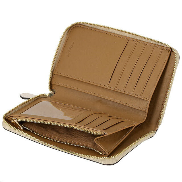 コーチ 二つ折り財布 レディース ブランド COACH シグネチャー 88913 IMDQC 1 ライトカーキ/チョークホワイト 88913-IMDQC-1