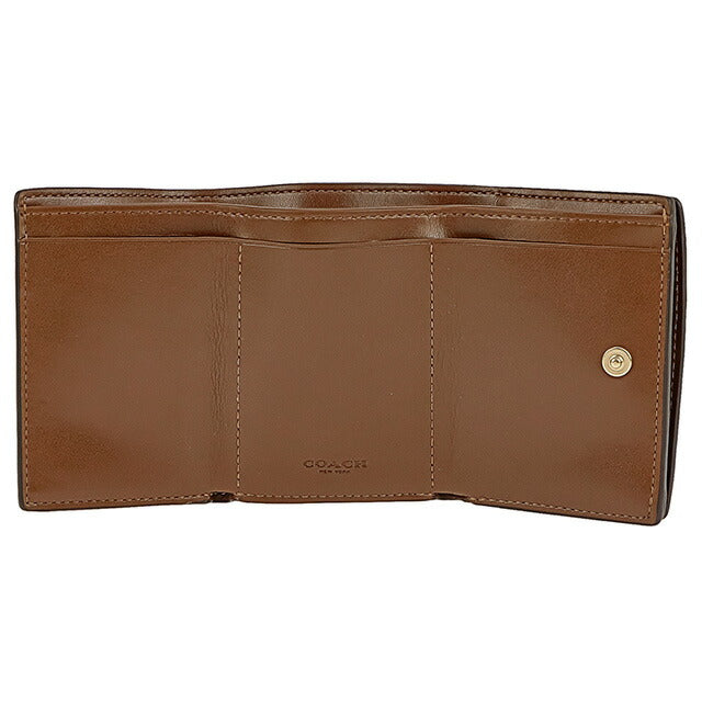 コーチ 三つ折り財布 メンズ レディース ブランド COACH シグネチャー 91806 IME74 1 ベージュ/ライトブラウン 91806-IME74-1