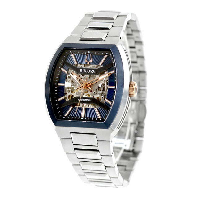 ブローバ クラシック マキナ 自動巻き 腕時計 ブランド メンズ オープンハート BULOVA 98A319 アナログ ネイビー 98A319