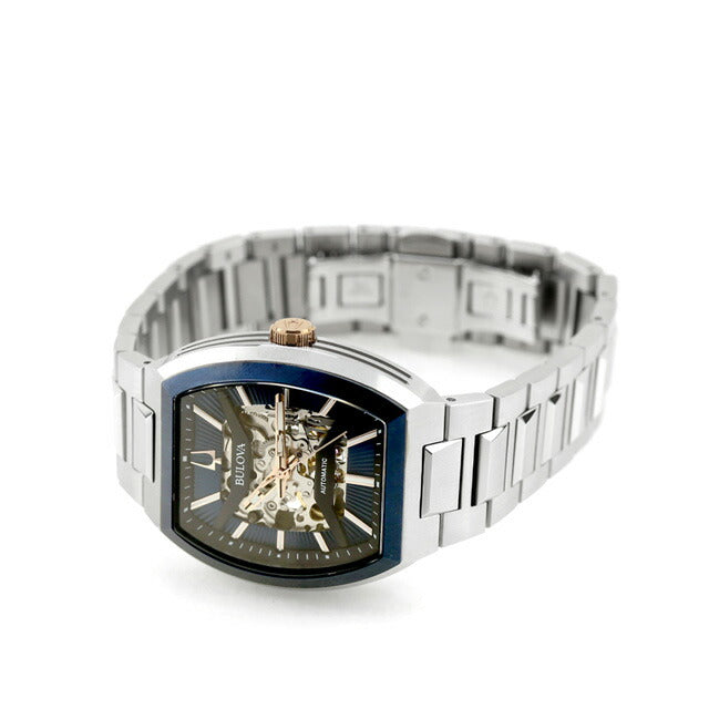 ブローバ クラシック マキナ 自動巻き 腕時計 ブランド メンズ オープンハート BULOVA 98A319 アナログ ネイビー 98A319