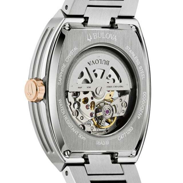 ブローバ クラシック マキナ 自動巻き 腕時計 ブランド メンズ オープンハート BULOVA 98A319 アナログ ネイビー 98A319