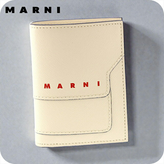マルニ 二つ折り財布 レディース ブランド MARNI ロゴ ホワイト 財布 PFMOQ14U26-LV520-Z572B