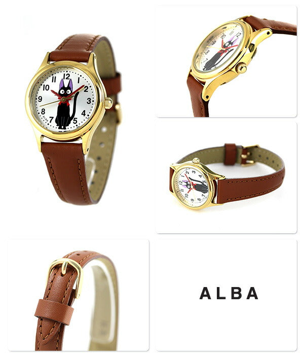 Seiko Ghibli Kiki的送货服务26mm女性手表品牌ACCK405 SEIKO SERIKO SIRVER X BROWN WATCH PRANG礼物ACCK405